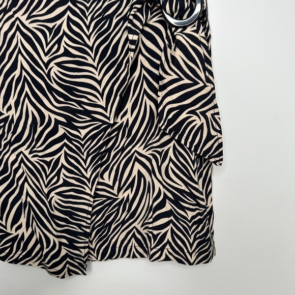 Mango | Animal Print Wrap Detail Skirt Small - Picture 4 of 10